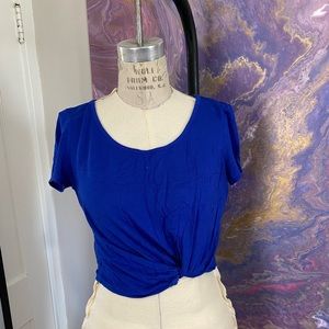Blue Charlotte Russe knotted crop top-MD